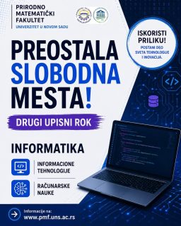 Još uvek možete da upišete INFORMATIKU na PMF-u u drugom upisnom roku. Sve informacije u vezi sa prijavom i polaganjem prijemnog možete pronaći na www.pmf.uns.ac.rs

#pmf #informatikapmf #NoviSad #informacionetehnologije #racunarskenauke
